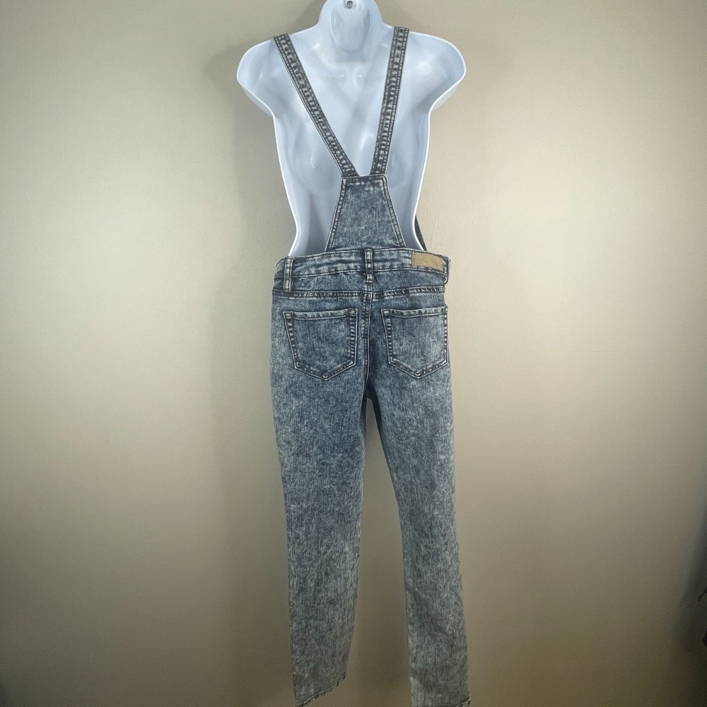 Vintage Y2K YMI Grunge Mineral Washed Denim Overalls Womens 5 XS Tapered Leg - Picture 2 of 16